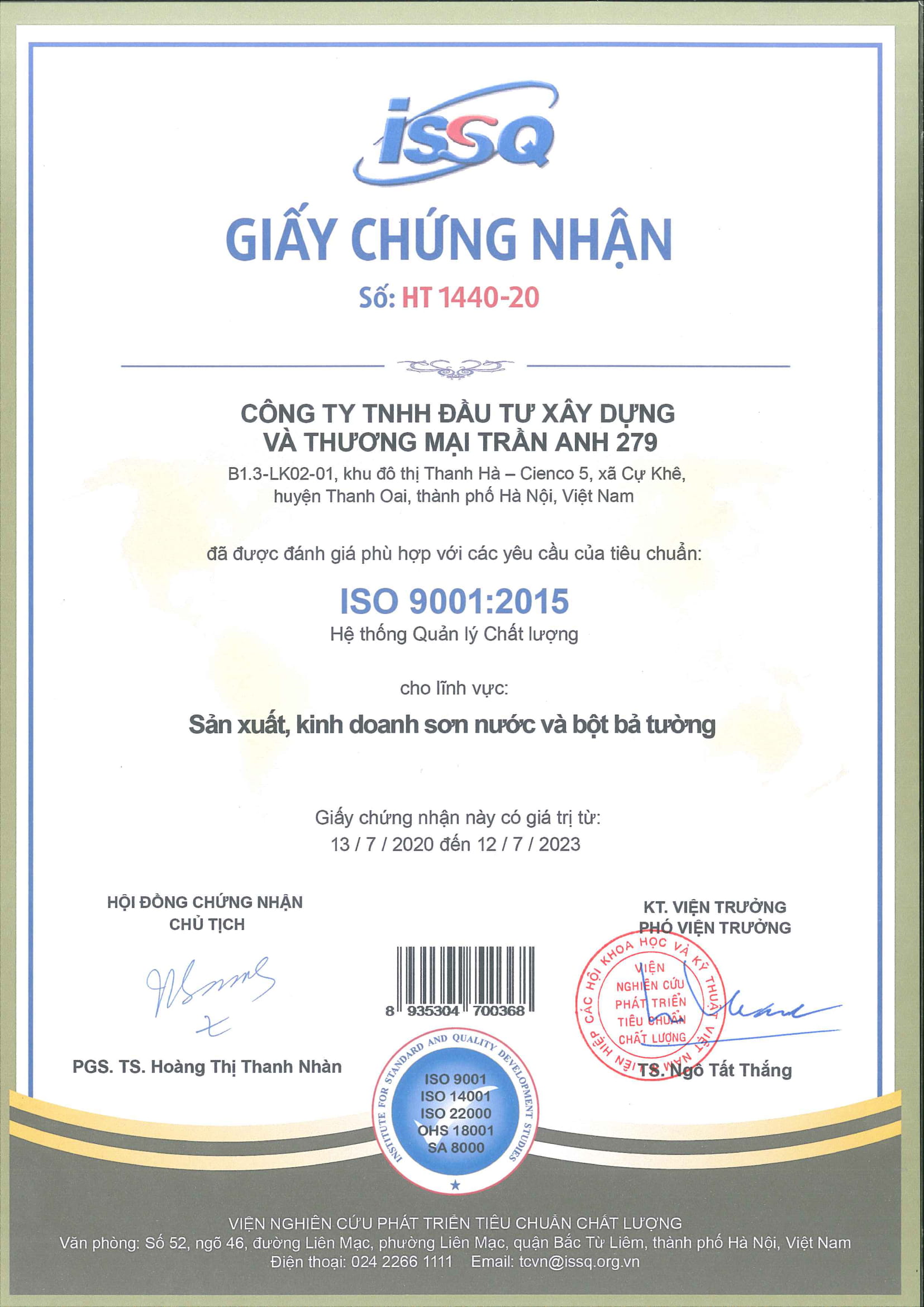 Chứng chỉ sơn